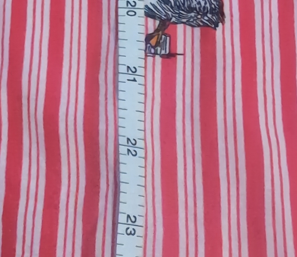 Mandee Red and White Striped Blouse with Bird Print Large - Picture 14 of 14